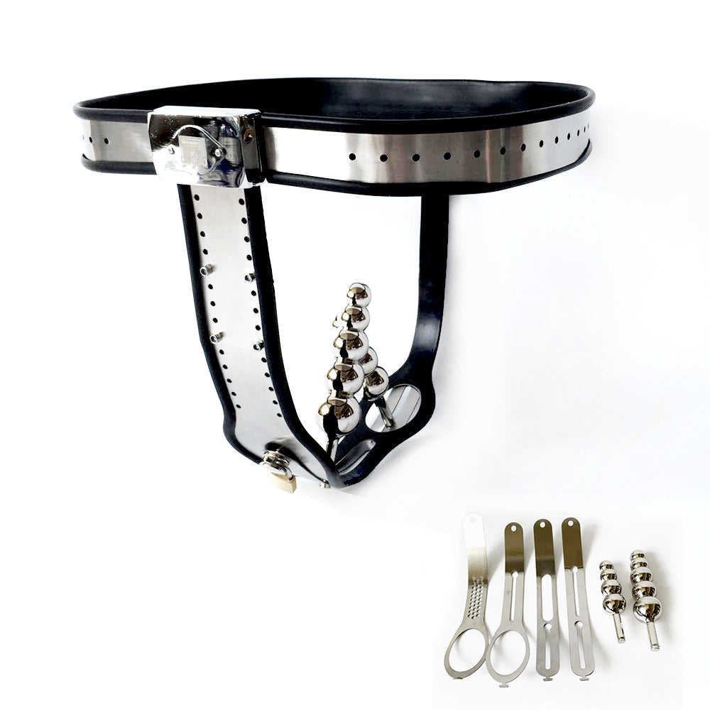 Female Chastity Belt with PadLock T-Back Chastity Panties - ChastityBondage