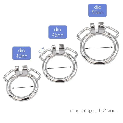 Ultra Small Metal Chastity Cage Device in 3 Sizes with PU Strap