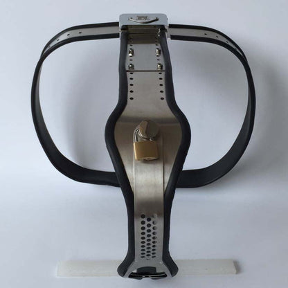 Female Chastity Belt with PadLock T-Back Chastity Panties - ChastityBondage