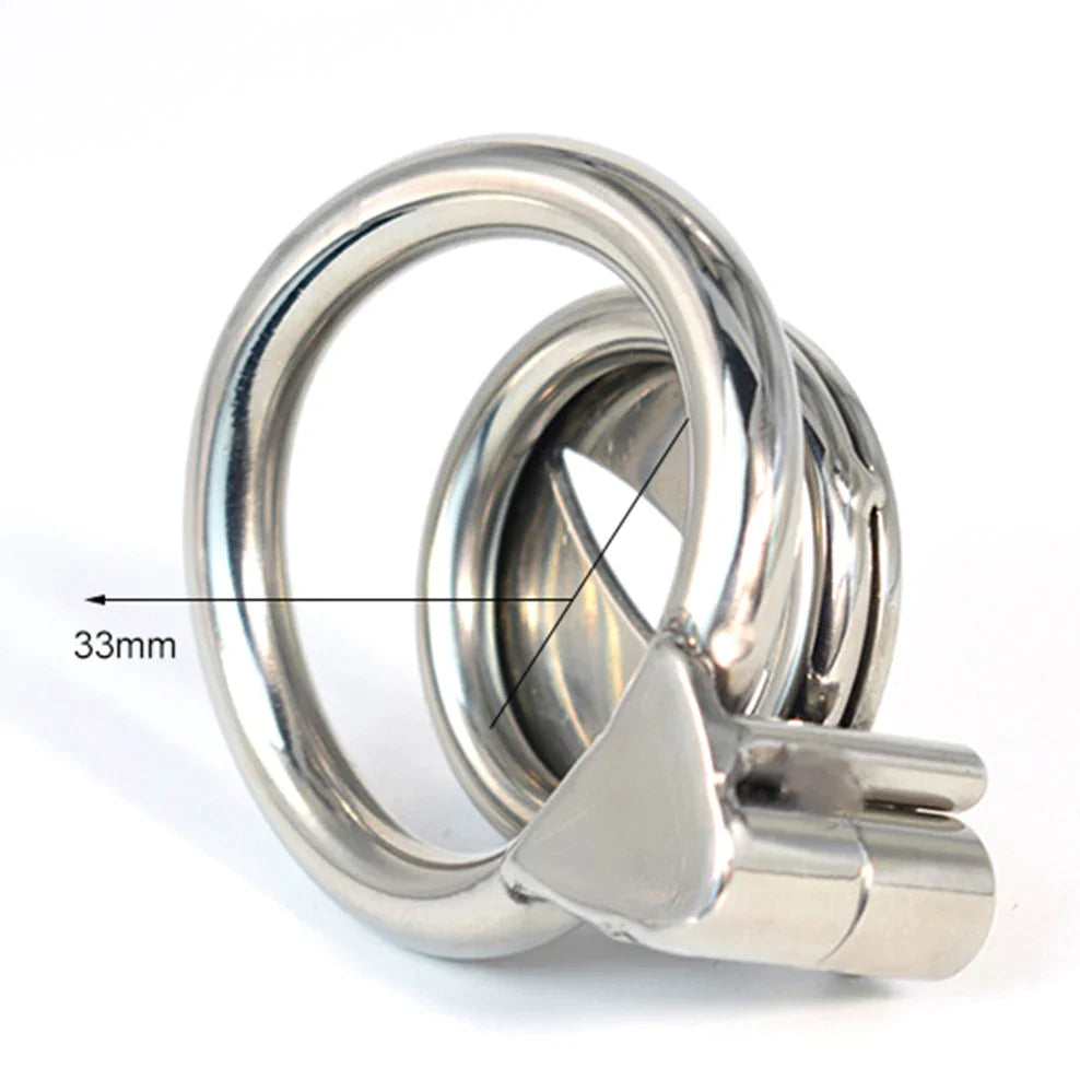 Flat Small Chastity Cage With Urethral Catheter