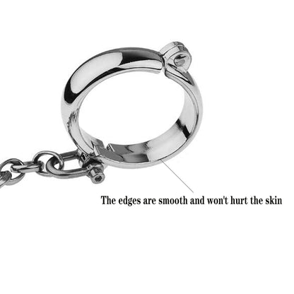 Stainless Steel Handcuffs and Ankle Cuffs for BDSM Bondage Restraints and Slave Chain - ChastityBondage