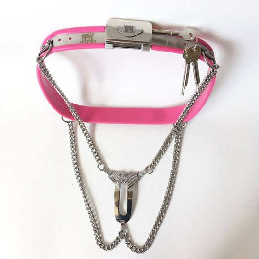 Invisible Chastity Belt for Women with Adjustable Waist and Lockable Stainless Steel Chain - ChastityBondage