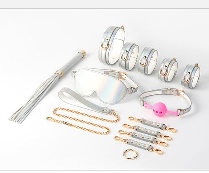 3D Laser Bondage Kit with Restraints, Handcuffs, Collar, Gag, Blindfold - Luxury BDSM Kit - ChastityBondage