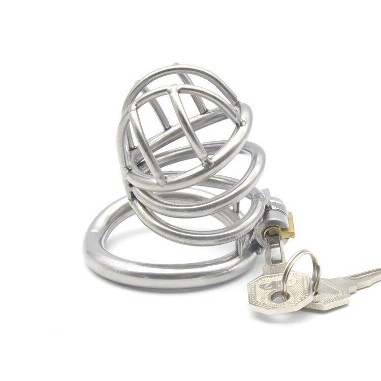 Stainless Steel Metal Men Male Penis Cage Chastity Cage Device Lock BDSM