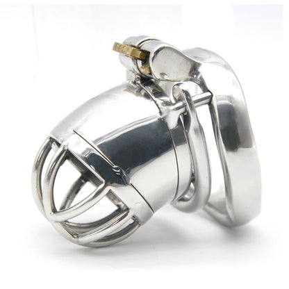 Metal Chastity Cage For Men - Stainless Steel Lockable Cock Cage with Anti-drop Loop Penis Ring - ChastityBondage