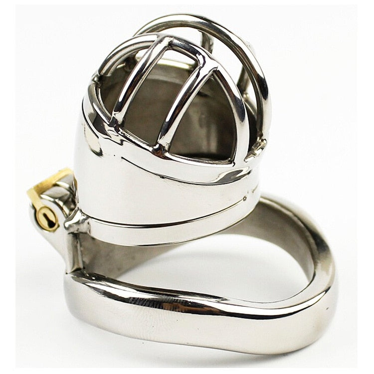 Metal Chastity Cage For Men - Stainless Steel Lockable Cock Cage with Anti-drop Loop Penis Ring - ChastityBondage