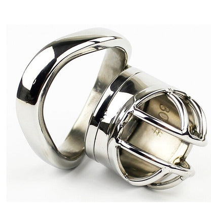 Male Metal Chastity Cage with Anti-drop Loop Penis Ring - BDSM Bondage Cock Cage - ChastityBondage