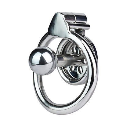 Super Small Negative Inverted Chastity Cage with Metal Ball Cylinder and PU Belt