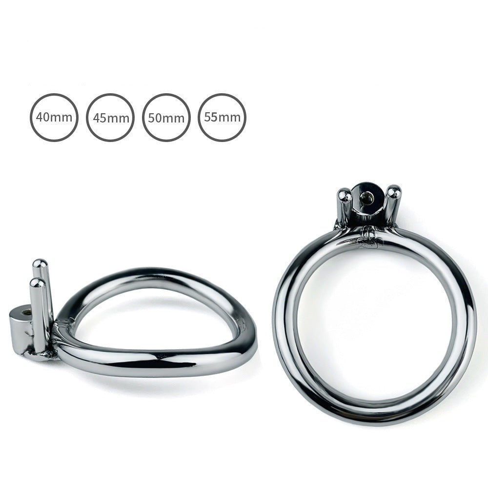 Micro Flat Inverted Chastity Cage with PU Strap Super Small Negative Cock Cage For Men