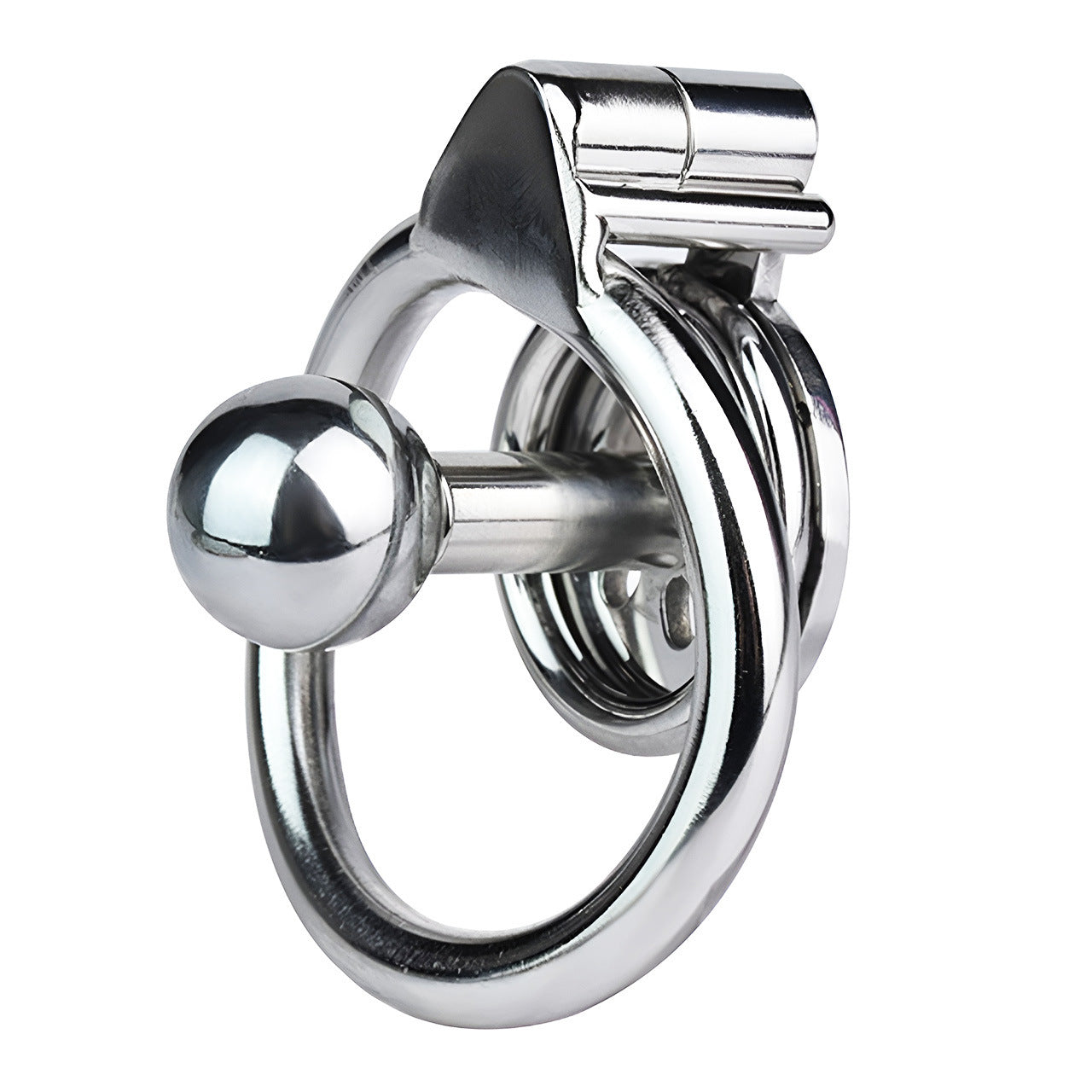 Super Small Negative Inverted Chastity Cage with Metal Ball Cylinder and PU Belt