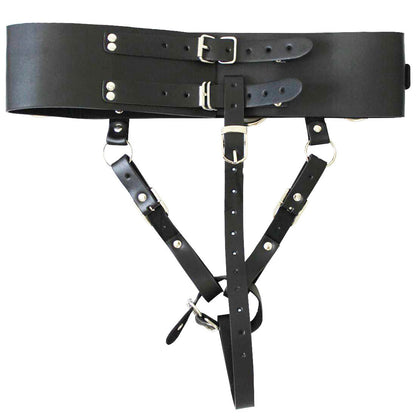 BDSM Harness Chastity Belt For Women - Genuine/PU Leather Bondage Thongs Panties - ChastityBondage