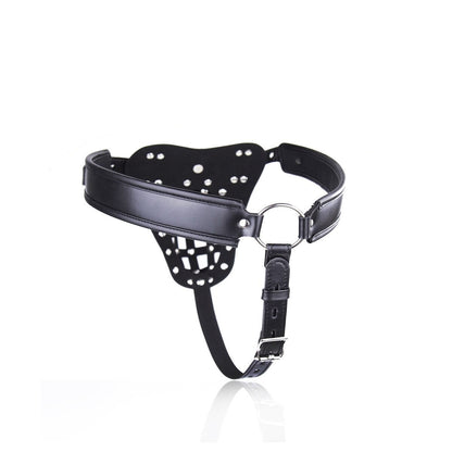 PU Leather Male Bondage Lingerie and Chastity Underwear - Lock Penis Cage  with Cock Rings – ChastityBondage