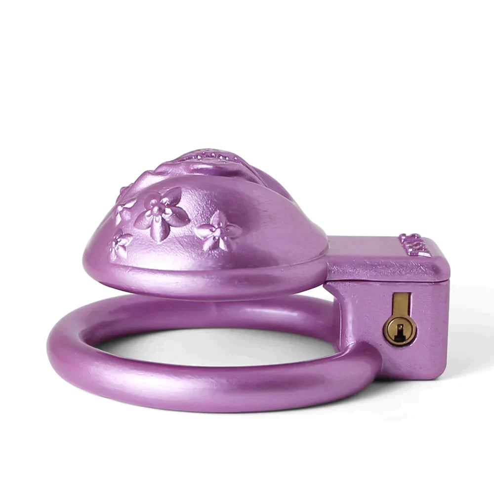 purple 3d printed chastity cage