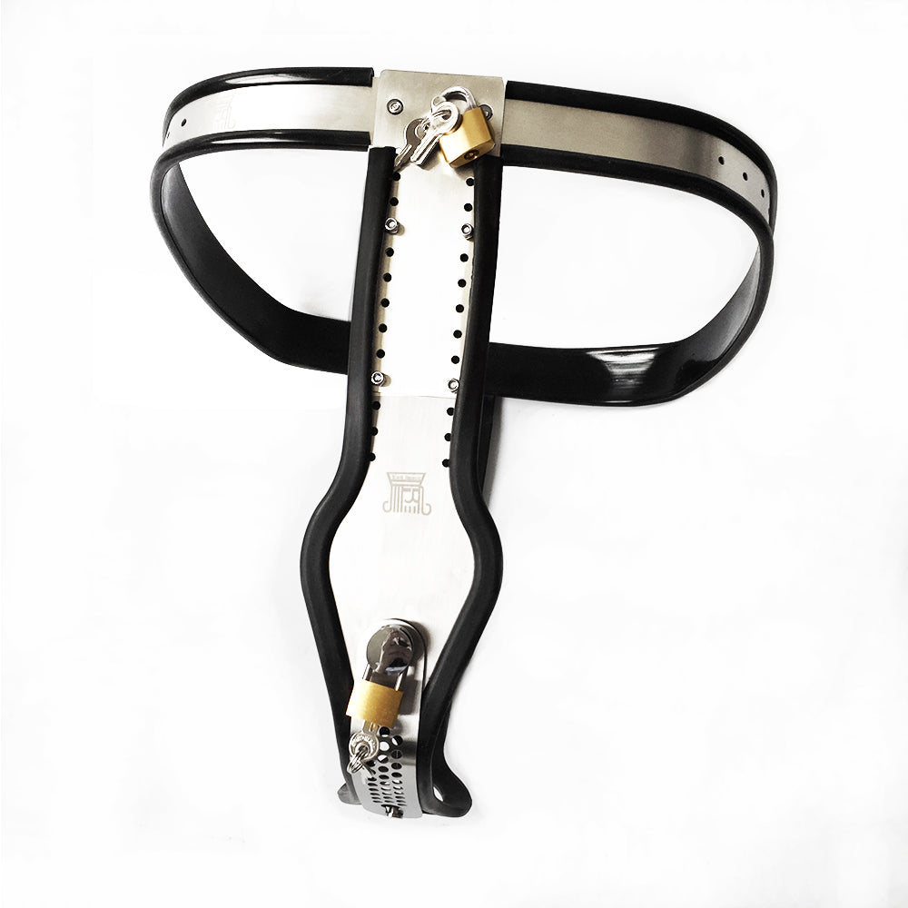 Female Chastity Belt with PadLock T-Back Chastity Panties - ChastityBondage