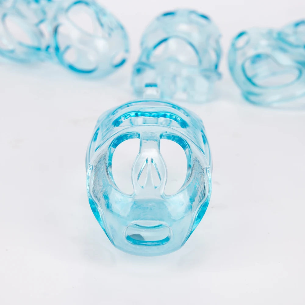 3D Printed Ice Blue Cobra Chastity Cage Lightweight Resin Cock Cage BDSM