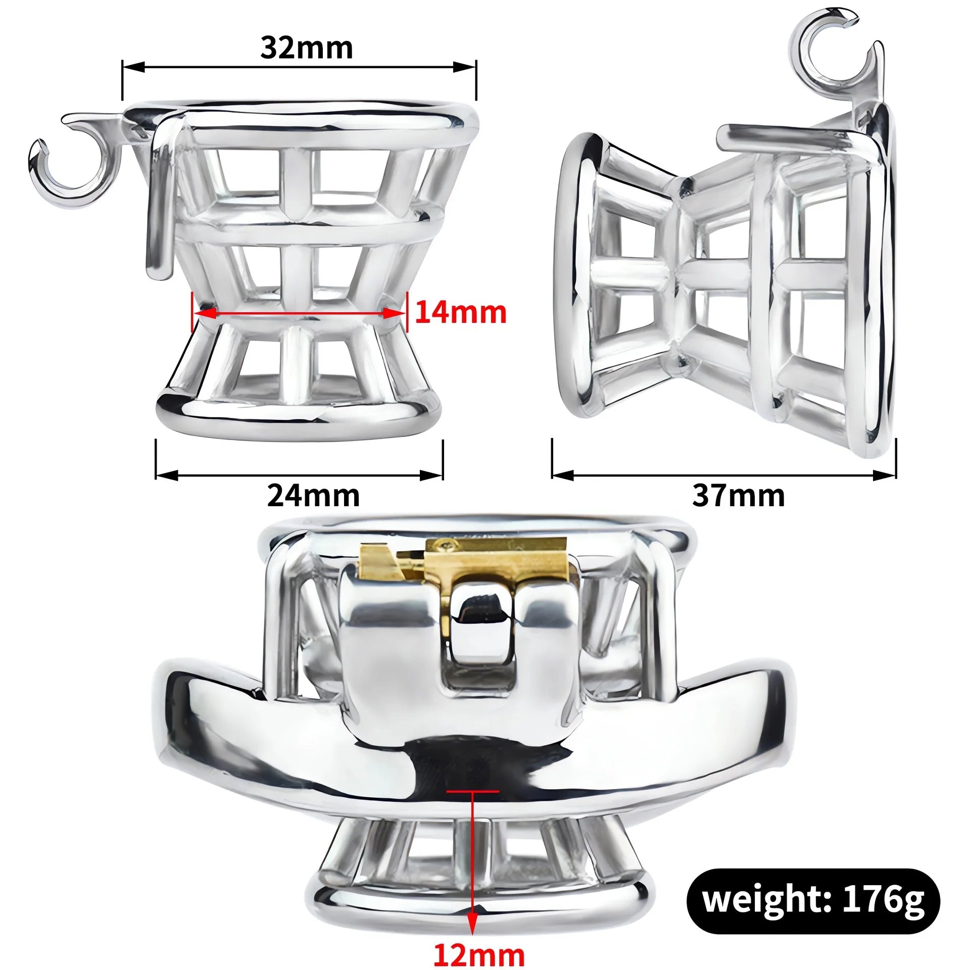 Stainless Steel Flat Inverted Chastity Cage with Cylinder - Negative Cock  Cage – InvertedChastity