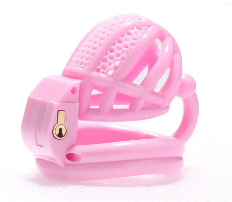 2023 NEW V2.0 Breathable Cobra Pink/Black/White Chastity Cage with 4 Penis Rings - KeepMeLocked