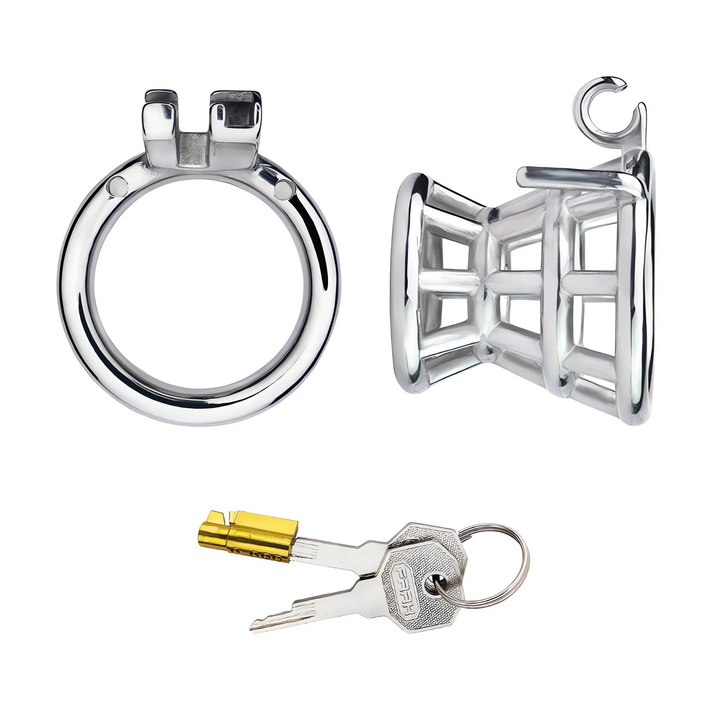 stainless steel negative chastity cage for men