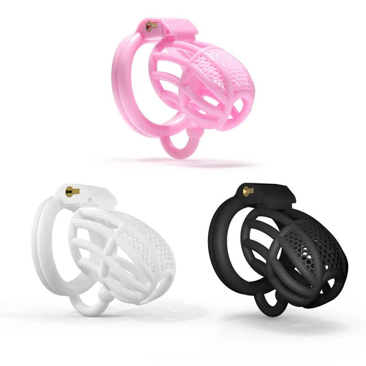 2023 NEW V2.0 Breathable Cobra Pink/Black/White Chastity Cage with 4 Penis Rings