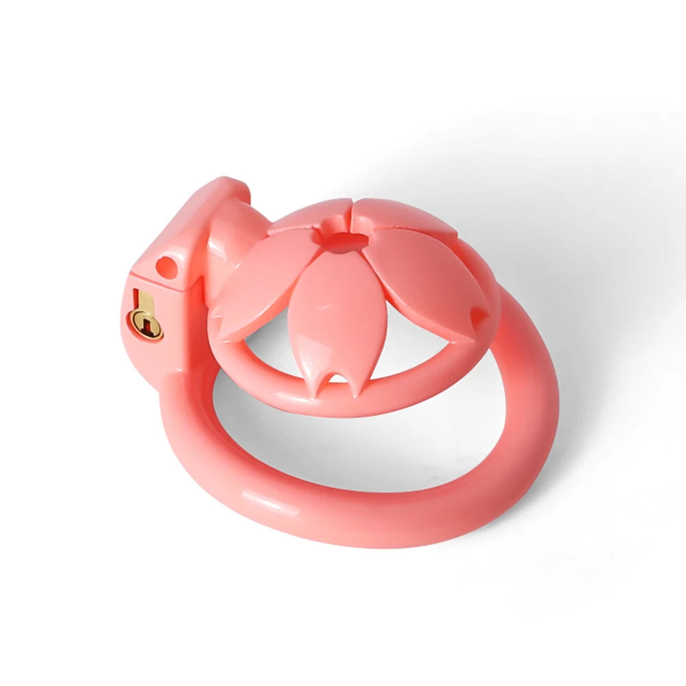 Small Flat Cock Cage Lightweight 3D Printed Sakura Resin Chastity Cage