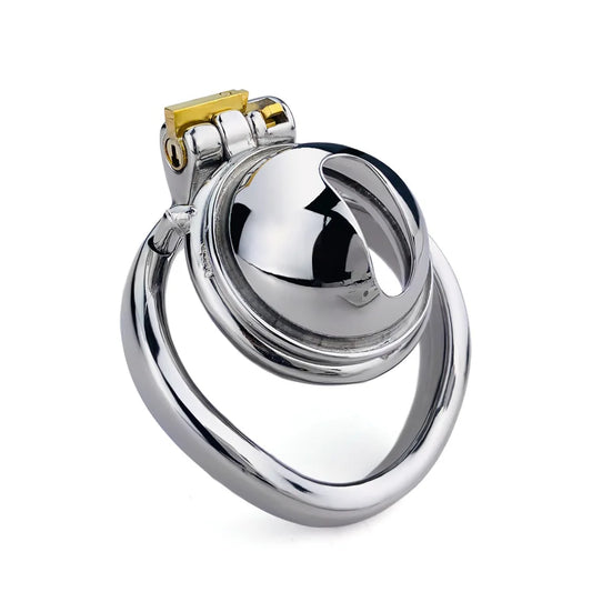 Stainless Steel Micro Chastity Cage With Urethral Pussy Hole