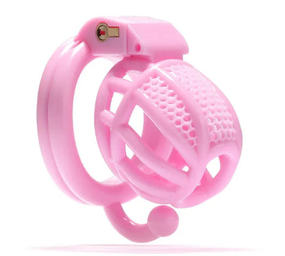 2023 NEW V2.0 Breathable Cobra Pink/Black/White Chastity Cage with 4 Penis Rings - KeepMeLocked