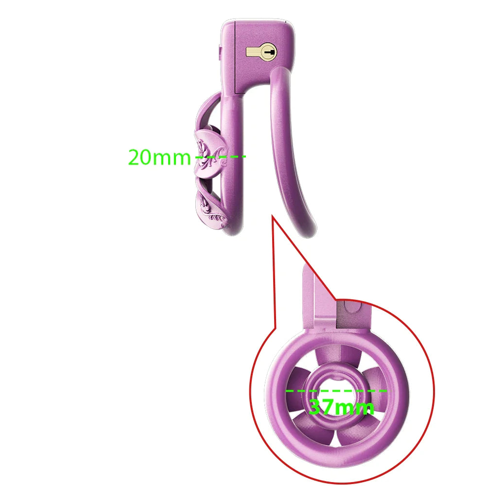 small flat chastity cage in flower shape