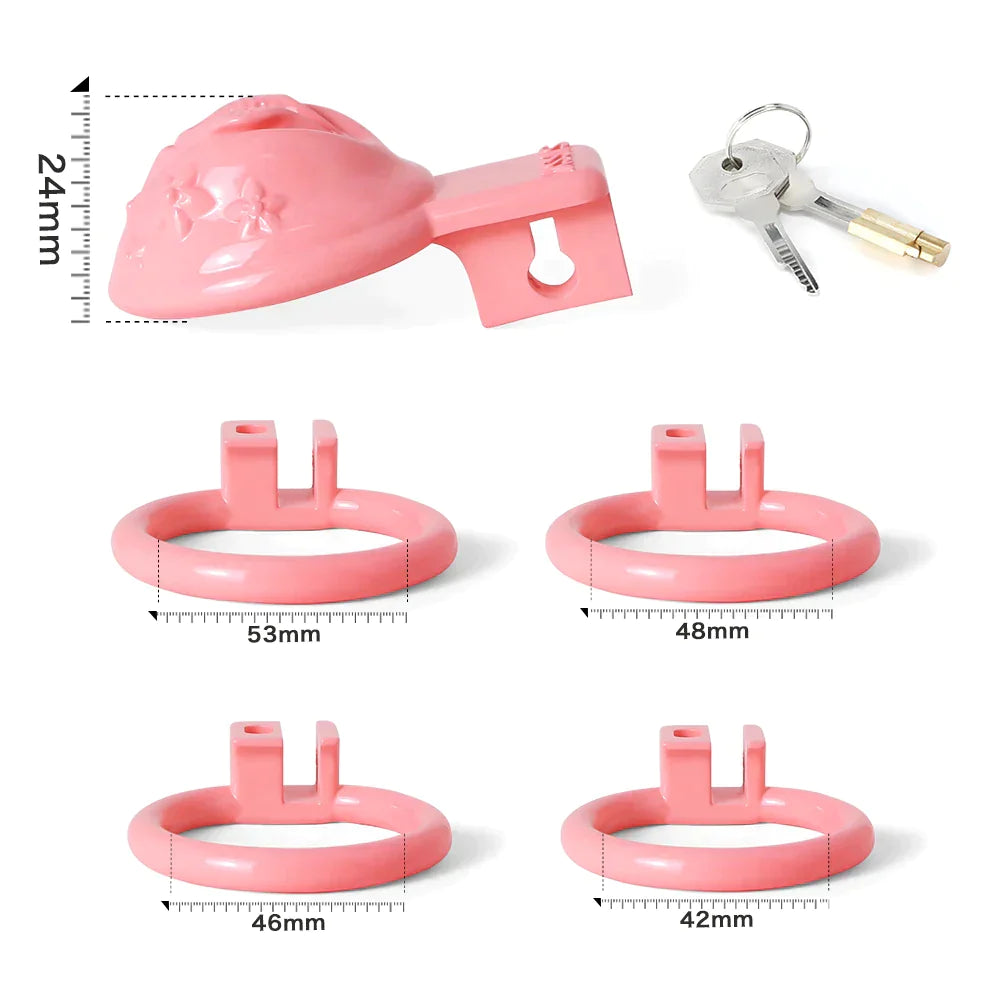 pink clit chastity cage for sissy