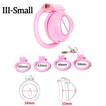 Pink Sissy Chastity Cage: Small Male Chastity Device for BDSM Bondage, Lockable Slave Penis Ring - ChastityBondage