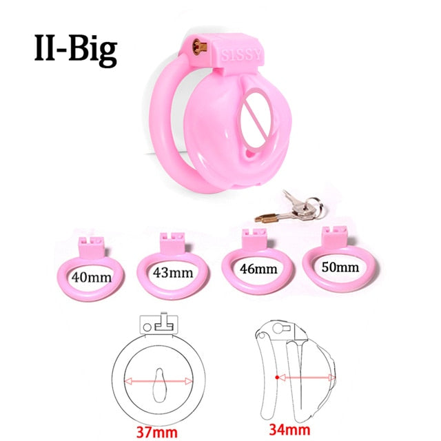 Pink Sissy Chastity Cage: Small Male Chastity Device for BDSM Bondage, Lockable Slave Penis Ring - ChastityBondage