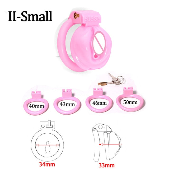 Pink Sissy Chastity Cage: Small Male Chastity Device for BDSM Bondage, Lockable Slave Penis Ring - ChastityBondage