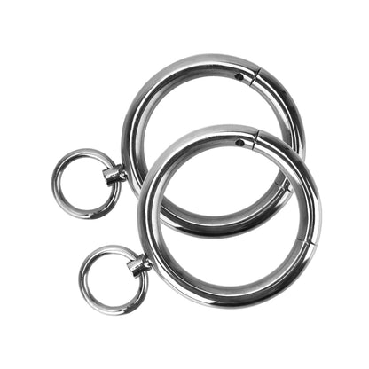 Metal Bondage Restraints Set: Stainless Steel Handcuffs, Wrist and Ankle Cuffs, Neck Collar for BDSM Slave Role Play - ChastityBondage