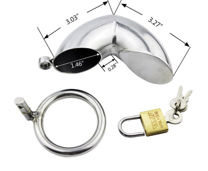 Men's Stainless Steel Chastity Device: Lockable Full Closed Cock Cage Belt with Penis Rings Sleeve for Adult BDSM Play - ChastityBondage