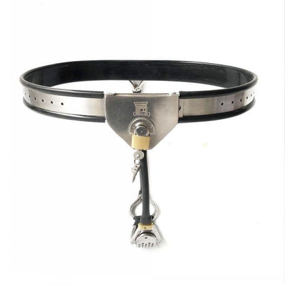 Stainless Steel Female Chastity Belt with Anus Ring and Silicone Liner - ChastityBondage