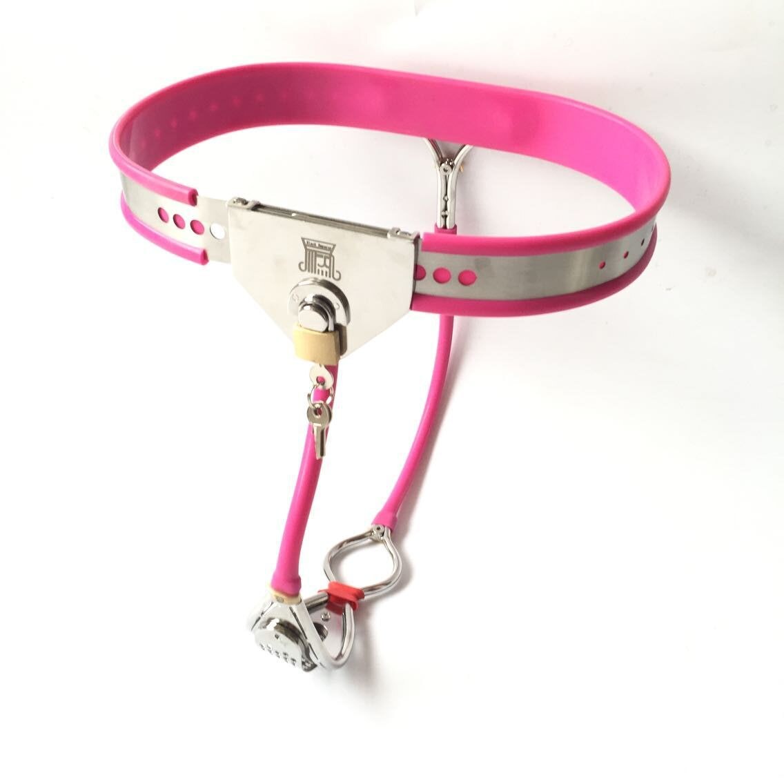 Stainless Steel Female Chastity Belt with Anus Ring and Silicone Liner - ChastityBondage