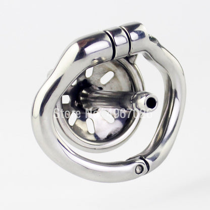 Tiny Chastity Cage with Catheter For Men - Stainless Steel Cock Cage –  ChastityBondage