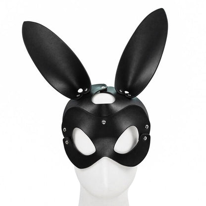 BDSM Animal Ears Harness Mask: Unisex PU Leather Restraint for Erotic Slave Play - ChastityBondage