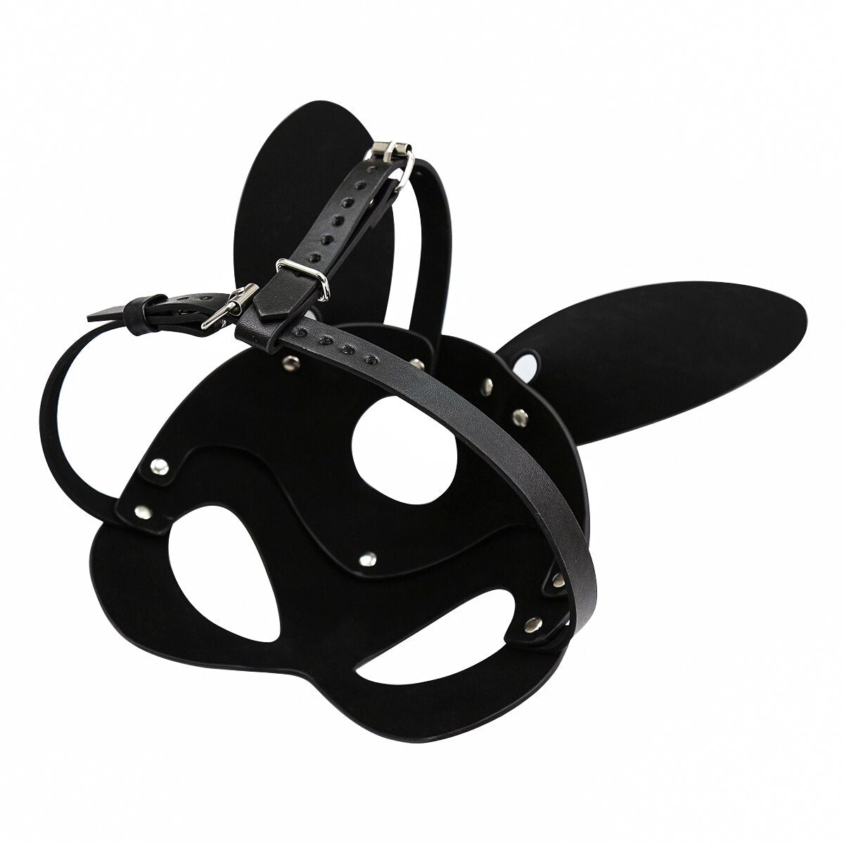 BDSM Animal Ears Harness Mask: Unisex PU Leather Restraint for Erotic Slave Play - ChastityBondage