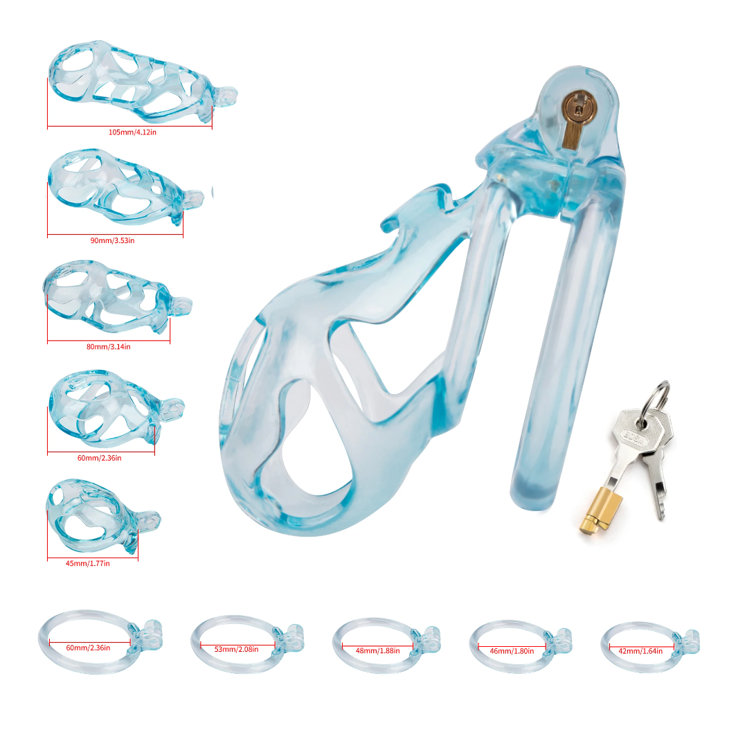 3D Printed Transparent Cobra Chastity Cage Resin Cock Cage 